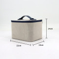 High Quality Travel Cotton Case Beauty Makeup Cosmetic Case Luxury Bag with PU Handle